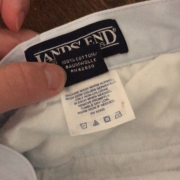 Land's End Women's 12 Vintage 100% Cotton Light Blue Mid-Thigh Bermuda Shorts - Picture 5 of 6